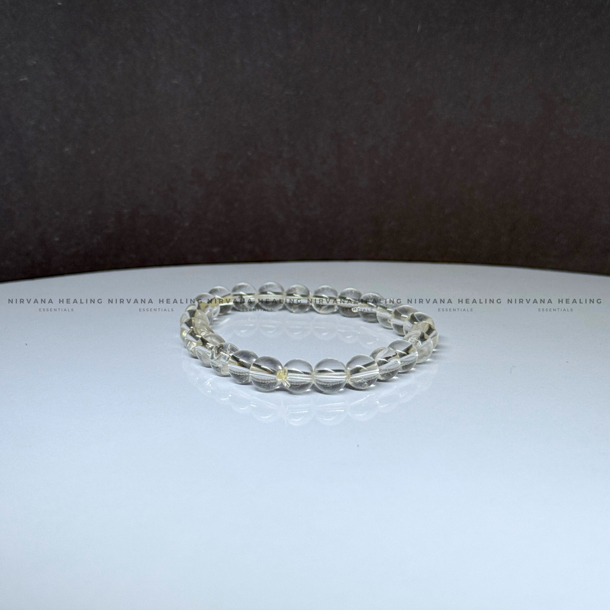 CLEAR QUARTZ ROUND BEADED BRACELET (Mental Clarity, Master Healer And Energy Amplifier) image 1