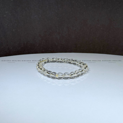 CLEAR QUARTZ ROUND BEADED BRACELET (Mental Clarity, Master Healer And Energy Amplifier) image 1