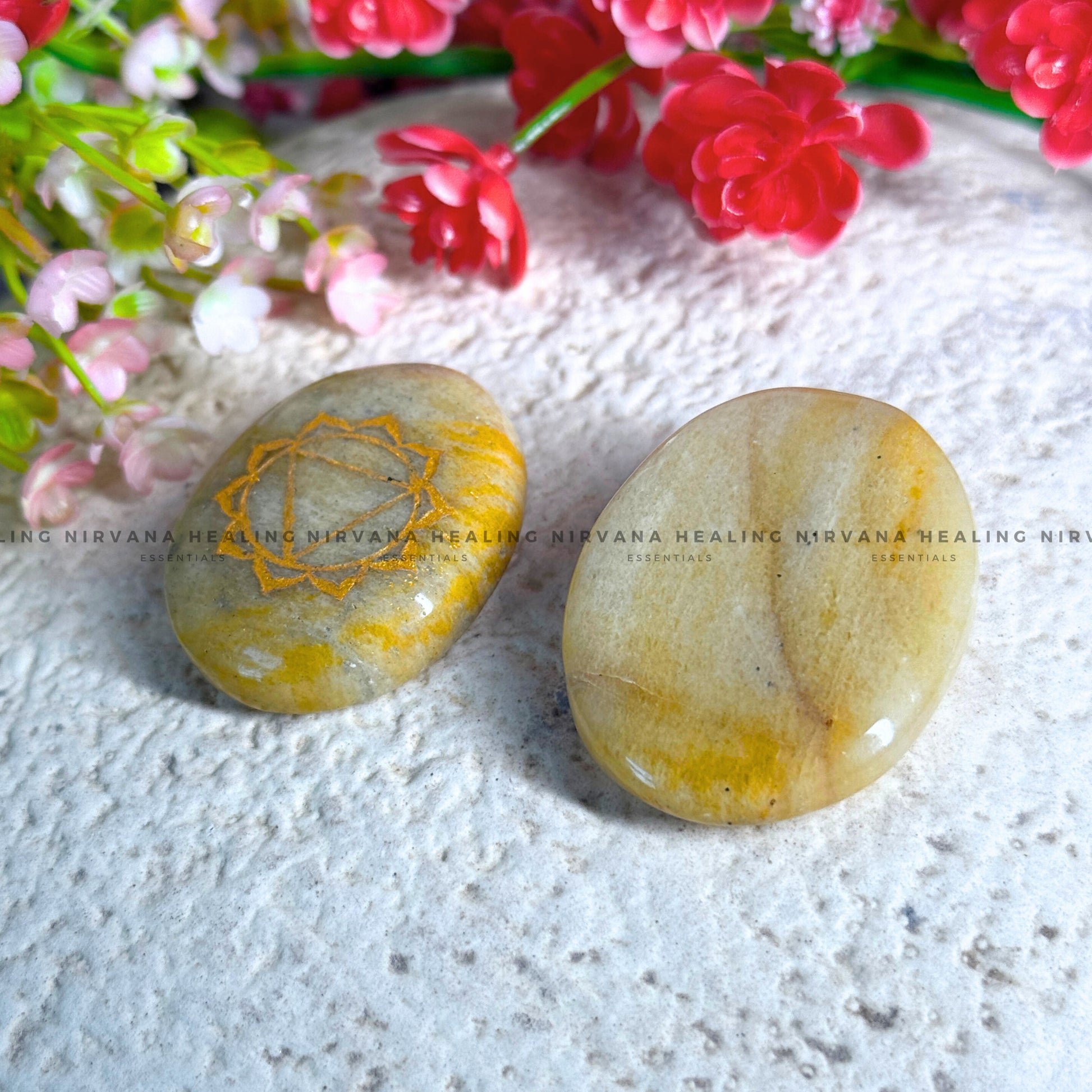 MANIPUR CHAKRA YELLOW AVENTURINE ZIBU COIN (Joy, Leadership And Empowerment).  image 2