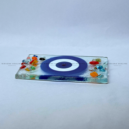 SELENITE EVIL EYE CHARGING PLATE (Aura Cleansing ,Charging, Cleansing And Purification). image 8