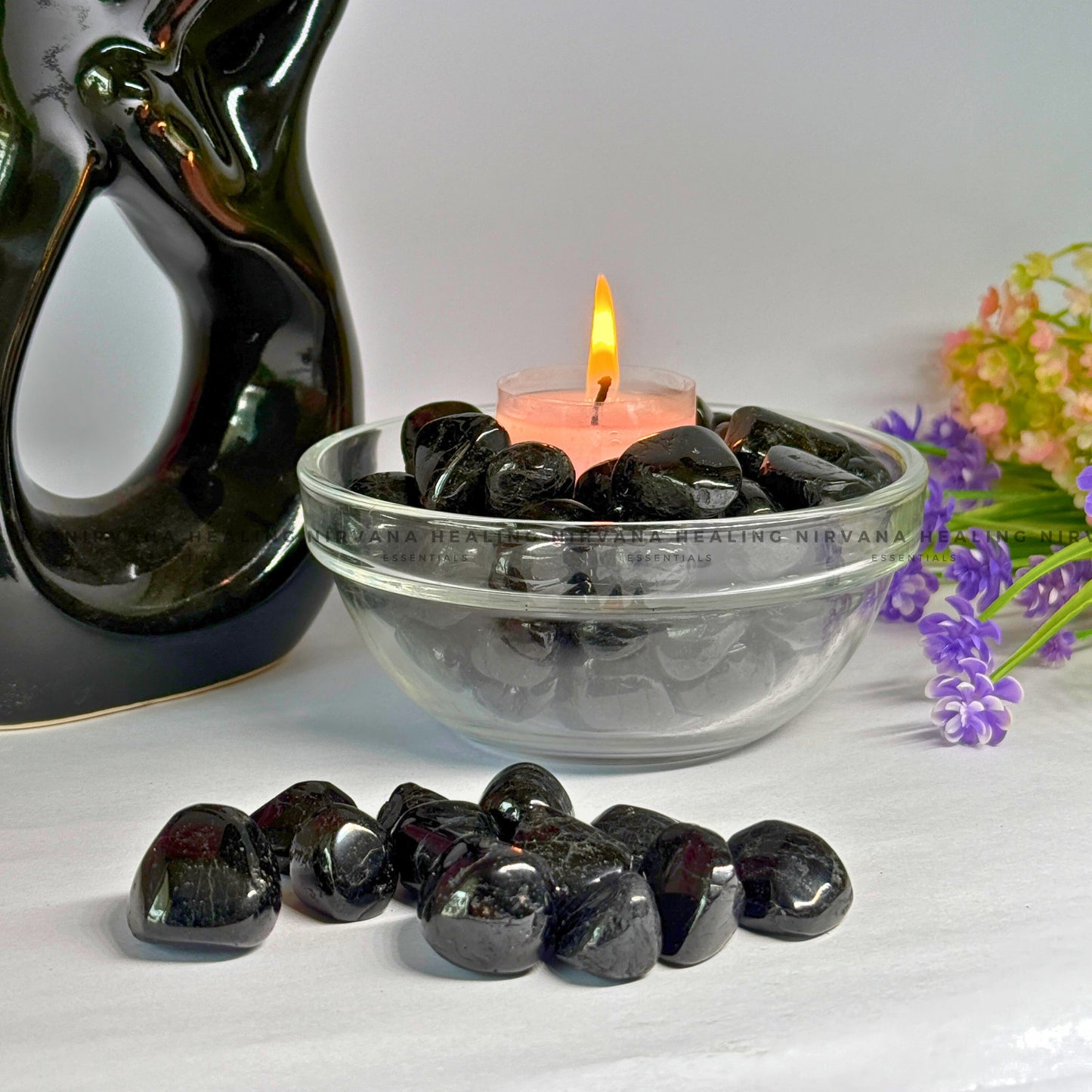 BLACK OBSIDIAN TUMBLE STONES (Protection ,Truth, Deep And Healing). image 1