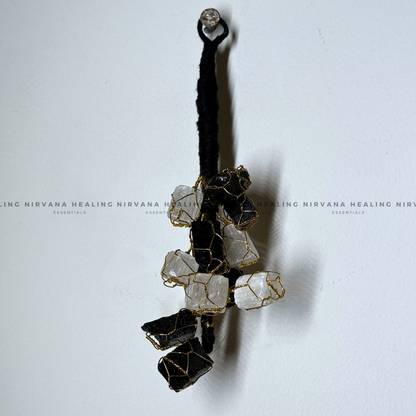 BLACK TOURMALINE AND SELENITE (DOOR HANGING) (Protection, Grounding, Shielding And Growth) image 4