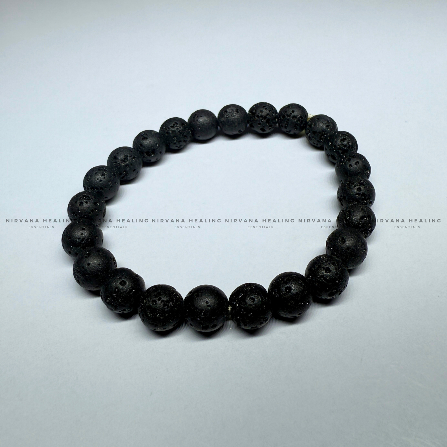 BLACK LAVA ROUND BEADED BRACELET (Grounding, Stabilizing, Rebirth And Courage) image 2