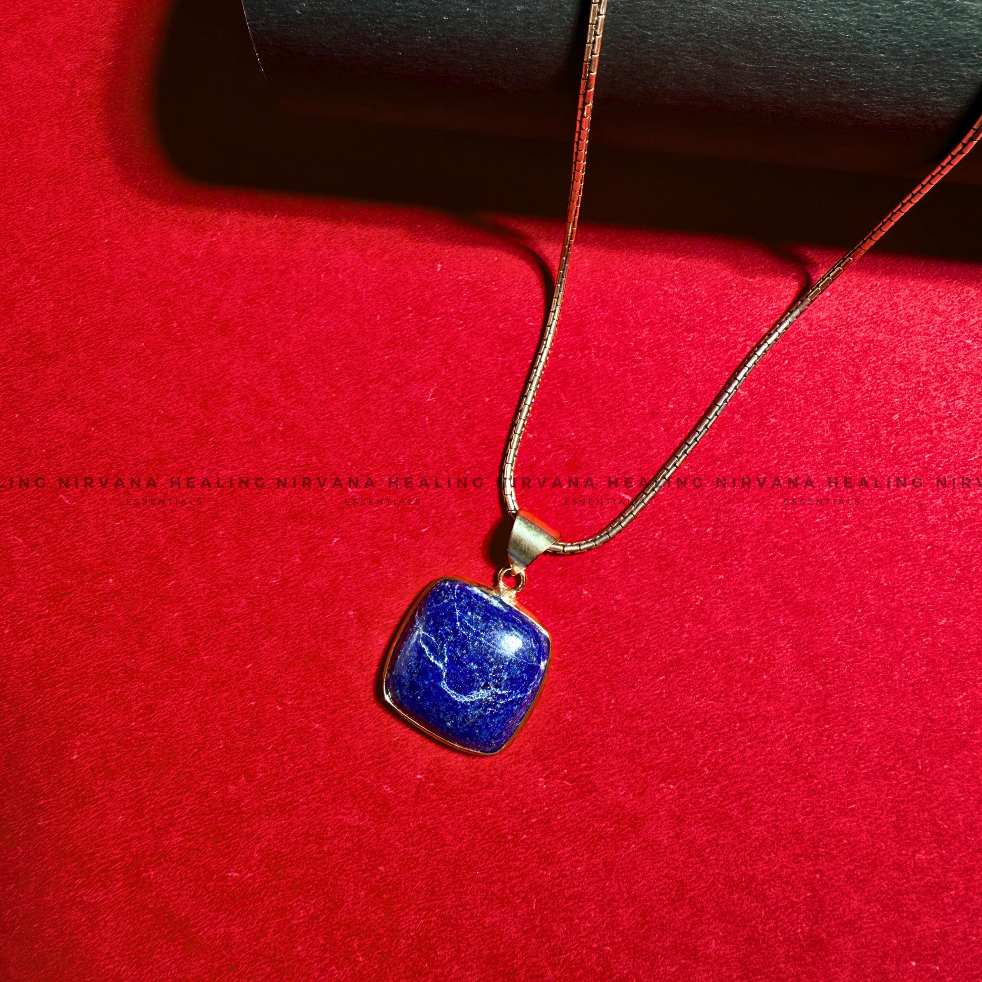 LAPIS LAZULI JADE SQUARE PENDANT (Communication, Truth, Ease Of Expression And Wisdom) image 4