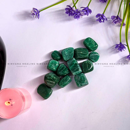 GREEN AVENTURINE JADE TUMBLE STONES (Luck, Money, Abundance, Career And Growth). image 5
