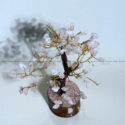ROSE QUARTZ CRYSTAL TREE (SMALL) Approx 100 Beads (Love, Romance, Relationship And Emotions Balance) image 1