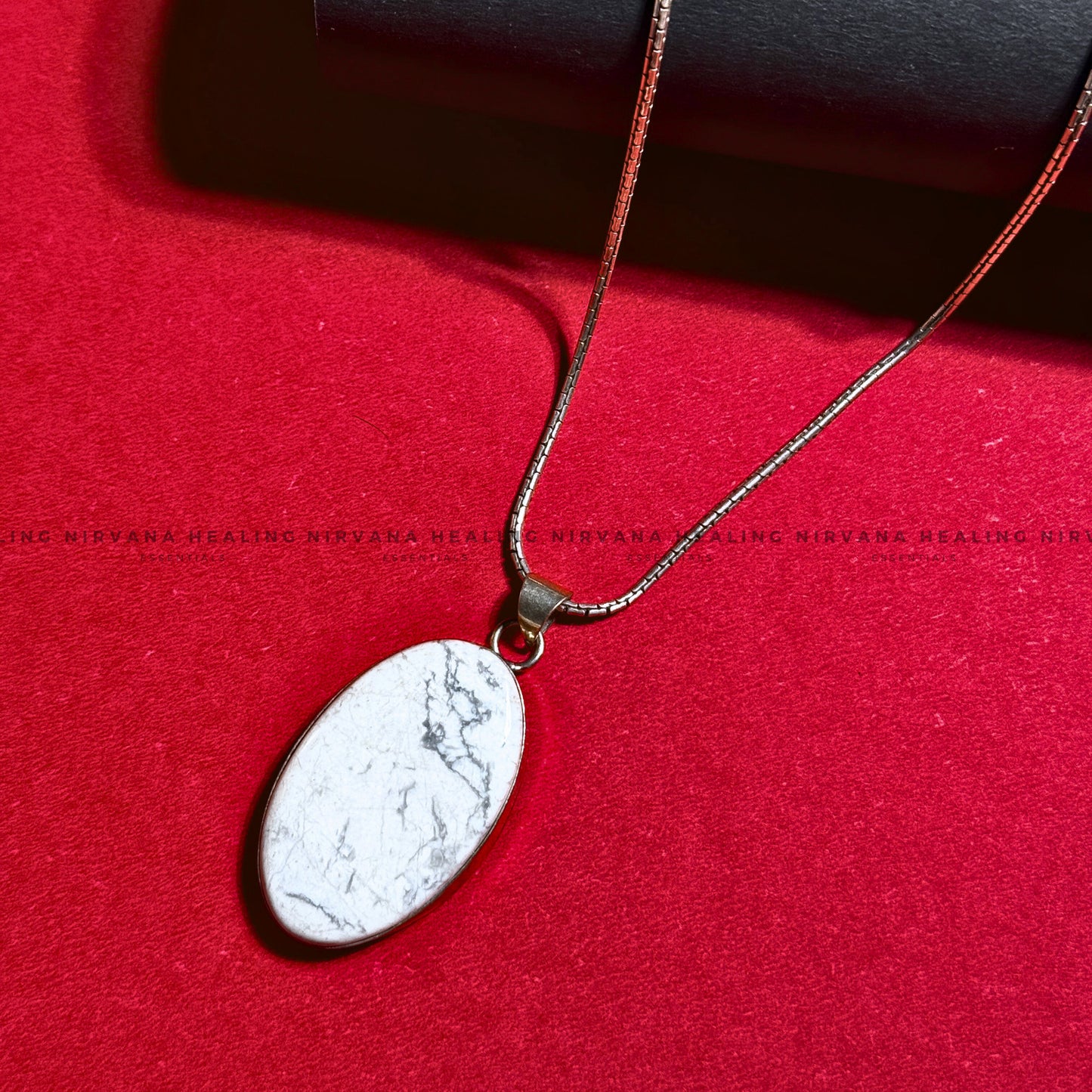 HOWLITE OVAL PENDANT (Peace, Sleep, Patience And Spiritual Awakening) image 4