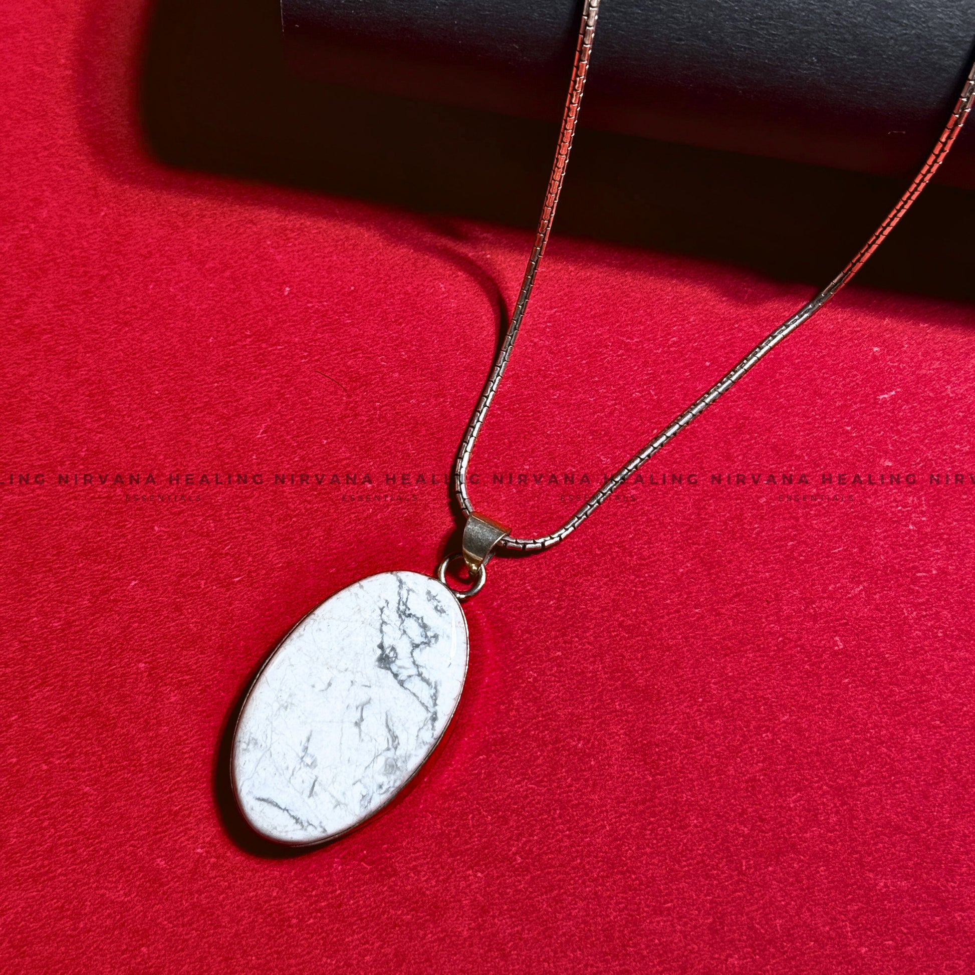 HOWLITE OVAL PENDANT (Peace, Sleep, Patience And Spiritual Awakening) image 4