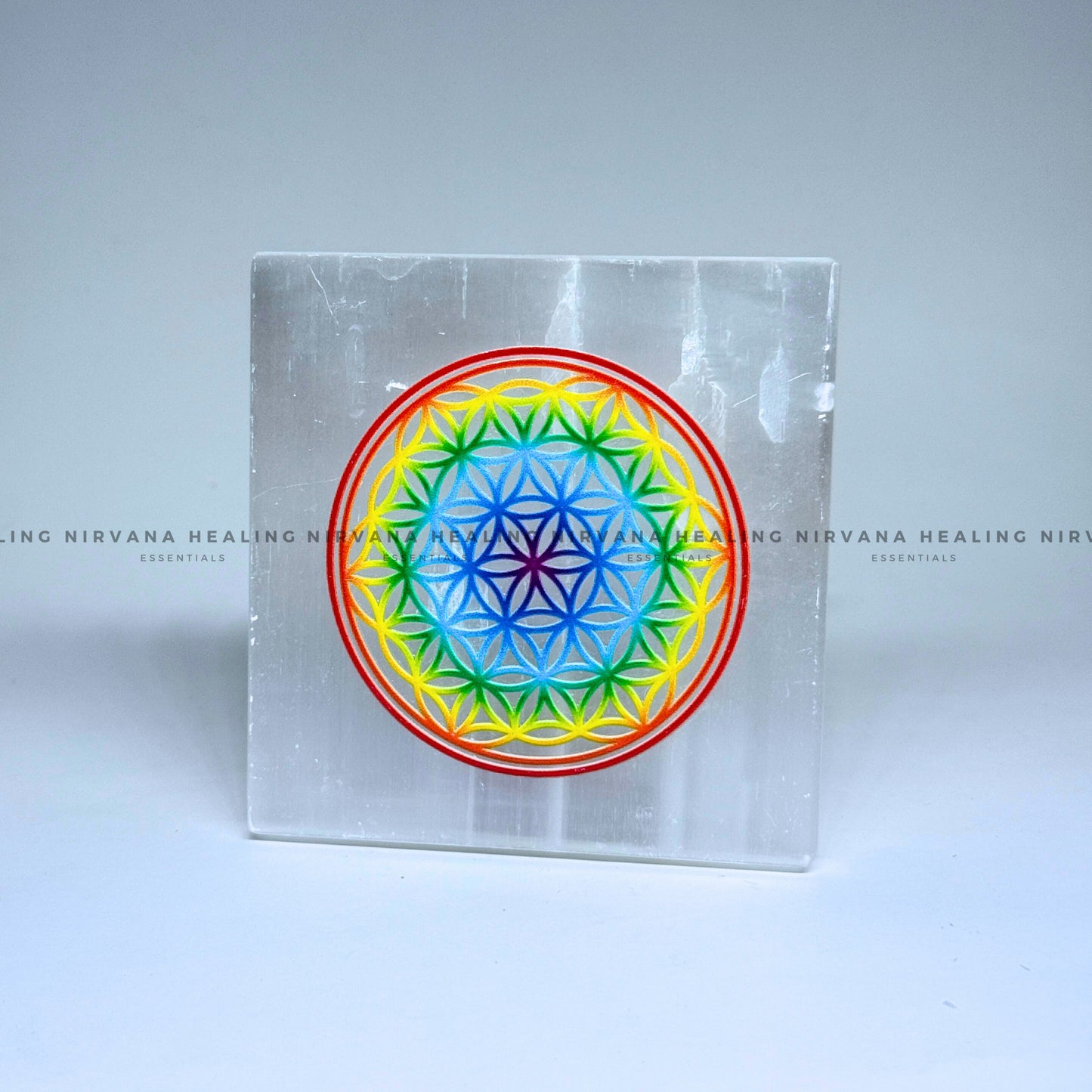 SELENITE FLOWER COLOUR CHARGING PLATE (Aura Cleansing ,Charging, Cleansing And Purification). image 3