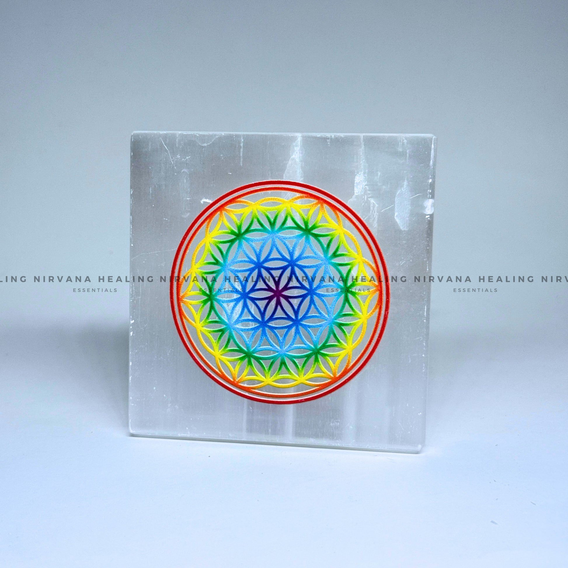 SELENITE FLOWER COLOUR CHARGING PLATE (Aura Cleansing ,Charging, Cleansing And Purification). image 3