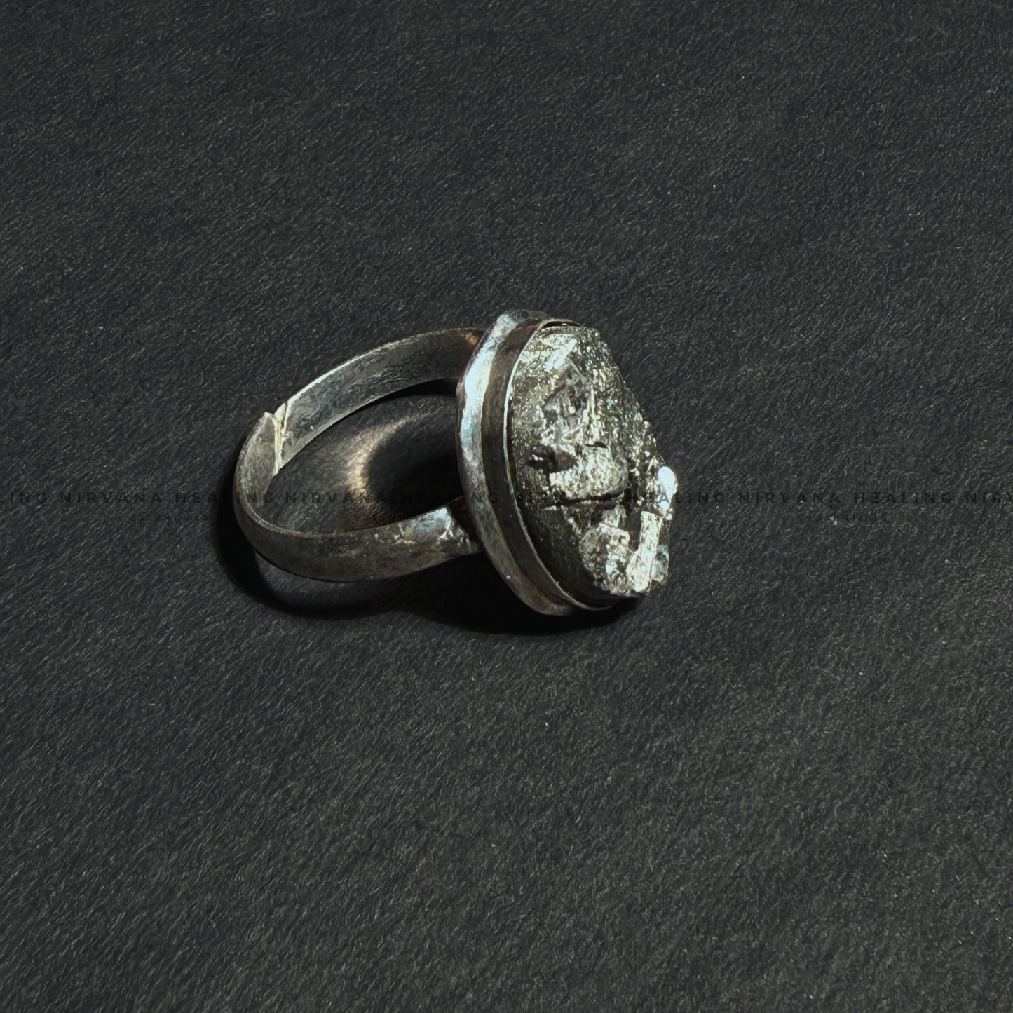 PYRITE RAW OVAL RING (Money Magnet, Prosperity, Fame, Abundance).  image 3