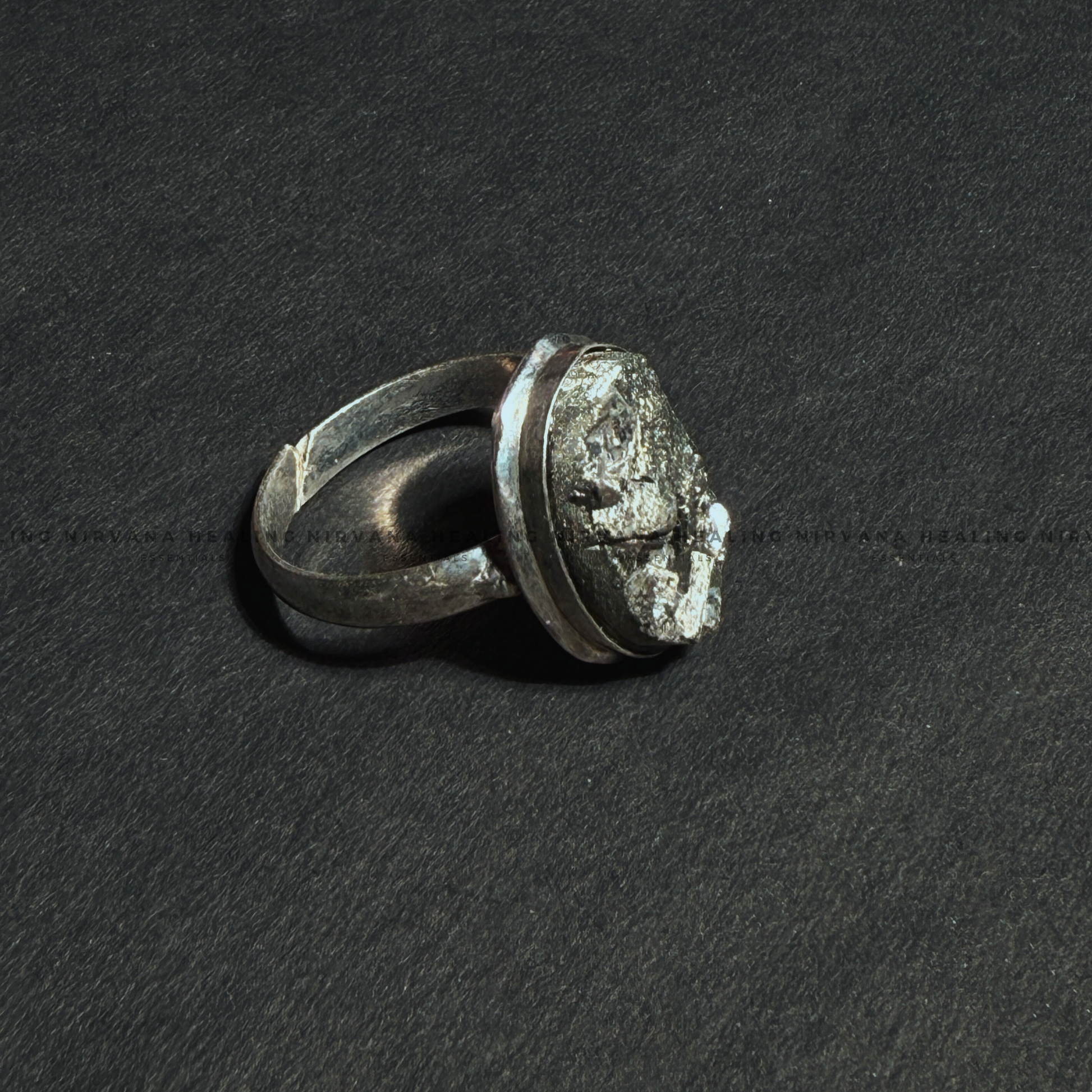 PYRITE RAW OVAL RING (Money Magnet, Prosperity, Fame, Abundance).  image 3