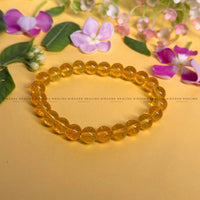 Citrine Yellow Round Beaded Bracelet