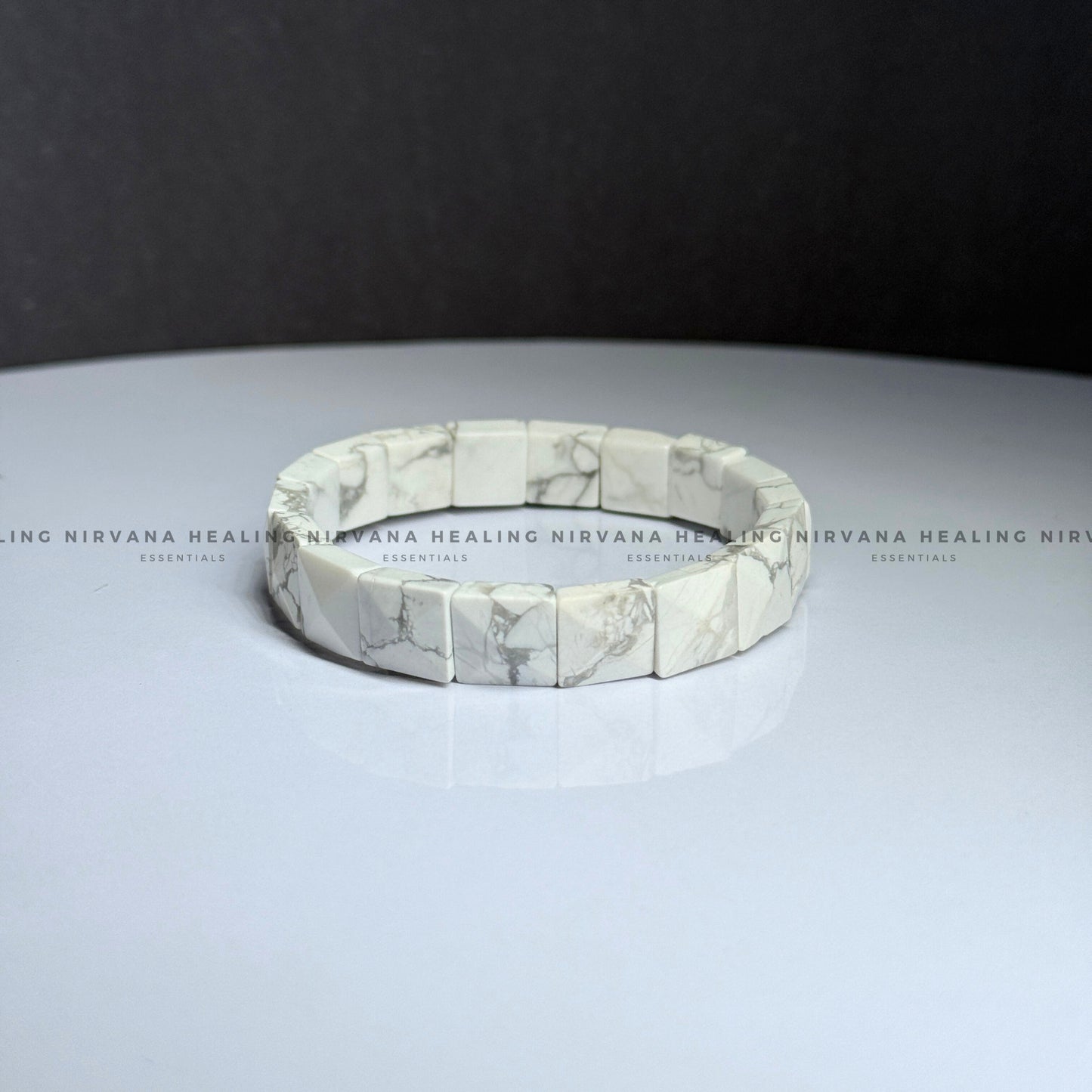 HOWLITE PYRAMID BRACELET (Peace, Sleep, Patience And Spiritual Awakening) image 1