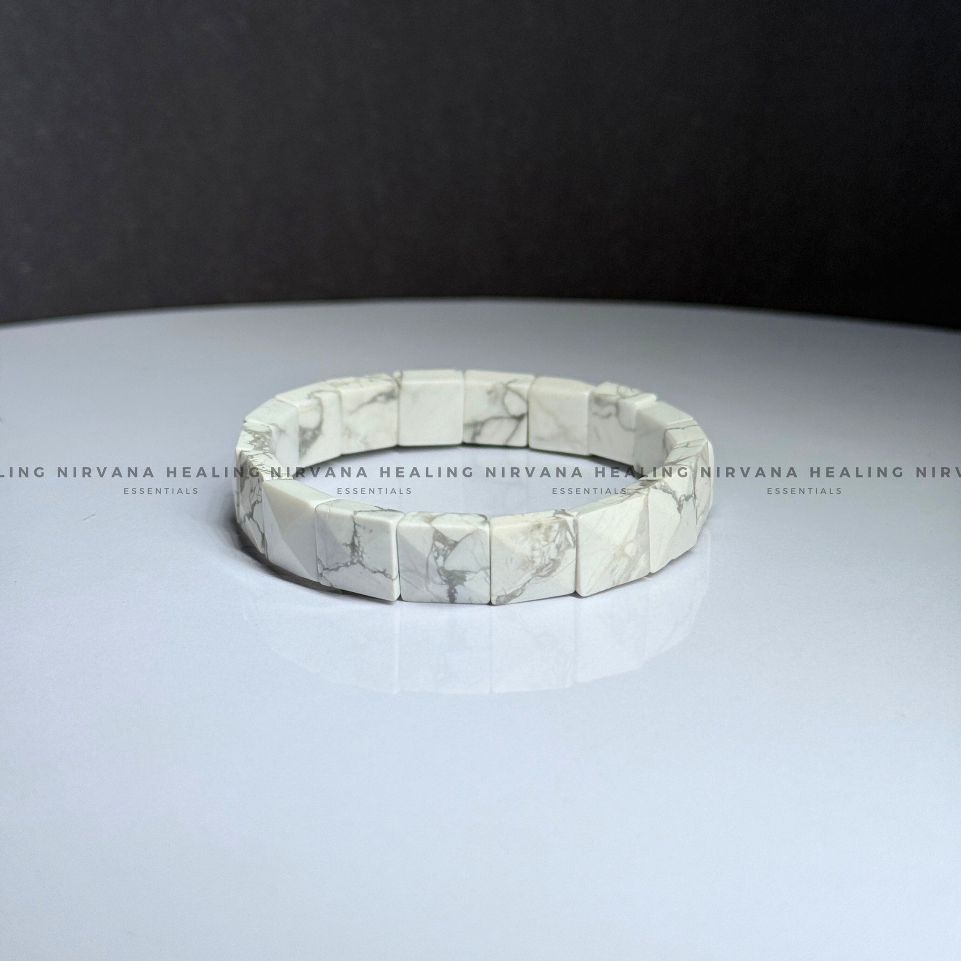 HOWLITE PYRAMID BRACELET (Peace, Sleep, Patience And Spiritual Awakening) image 1