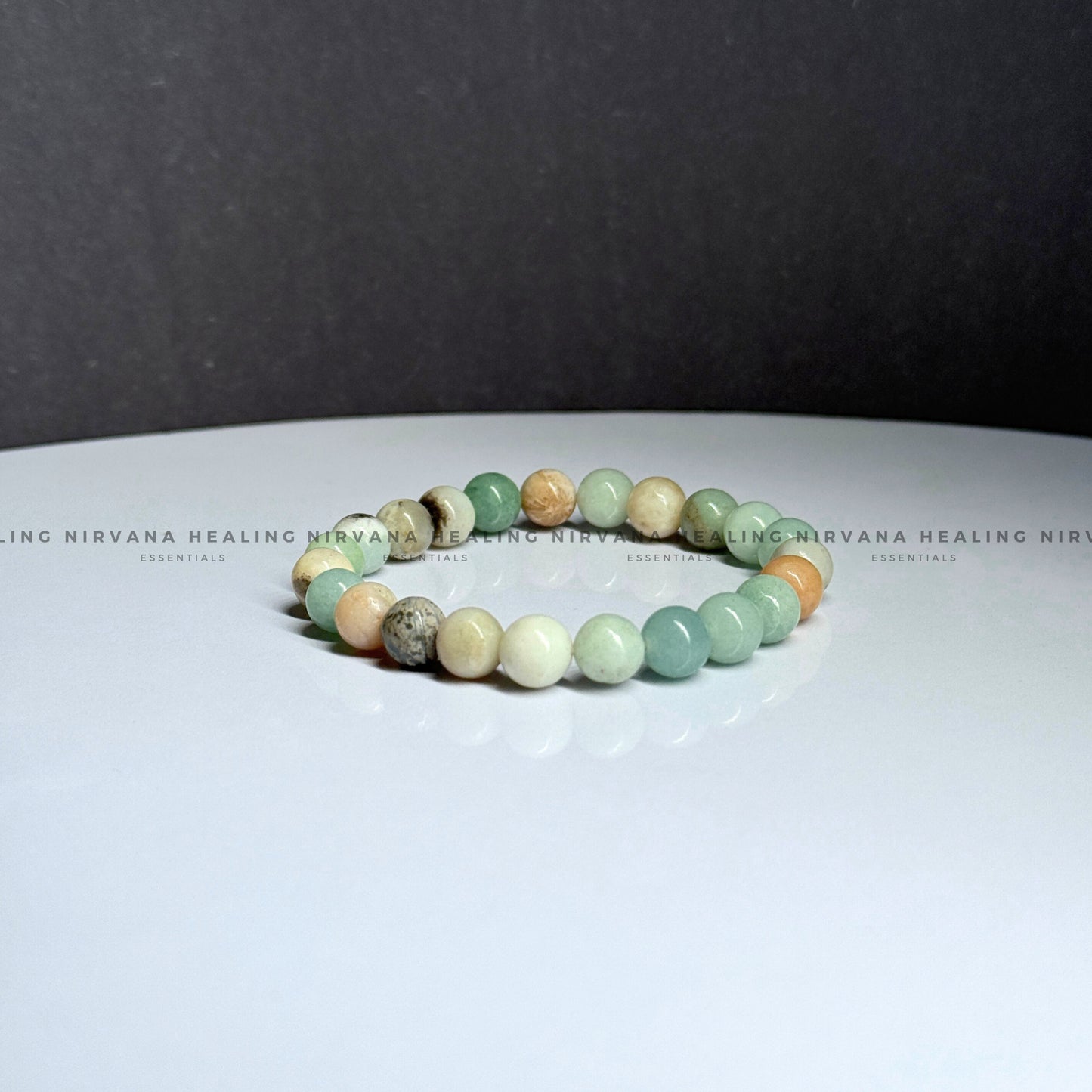 AQUAMARINE ROUND BEADED BRACELET (Calm, Clarity, Courage And Emotional Healing) image 3
