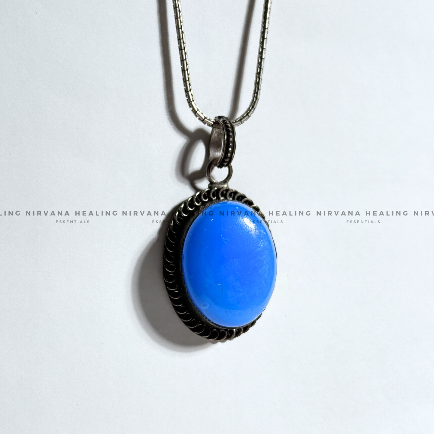 BLUE JADE STONE CRYSTAL PENDANT (Peace,Wisdom,Calm & Serenity) image 2