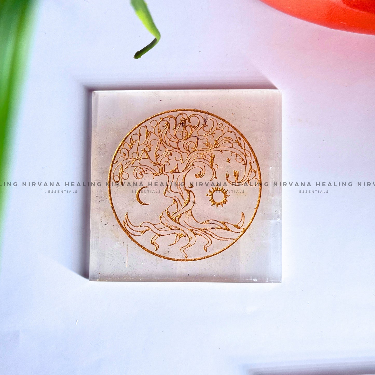 SELENITE TREE CHARGING PLATE (Aura Cleansing ,Charging, Cleansing And Purification). image 0