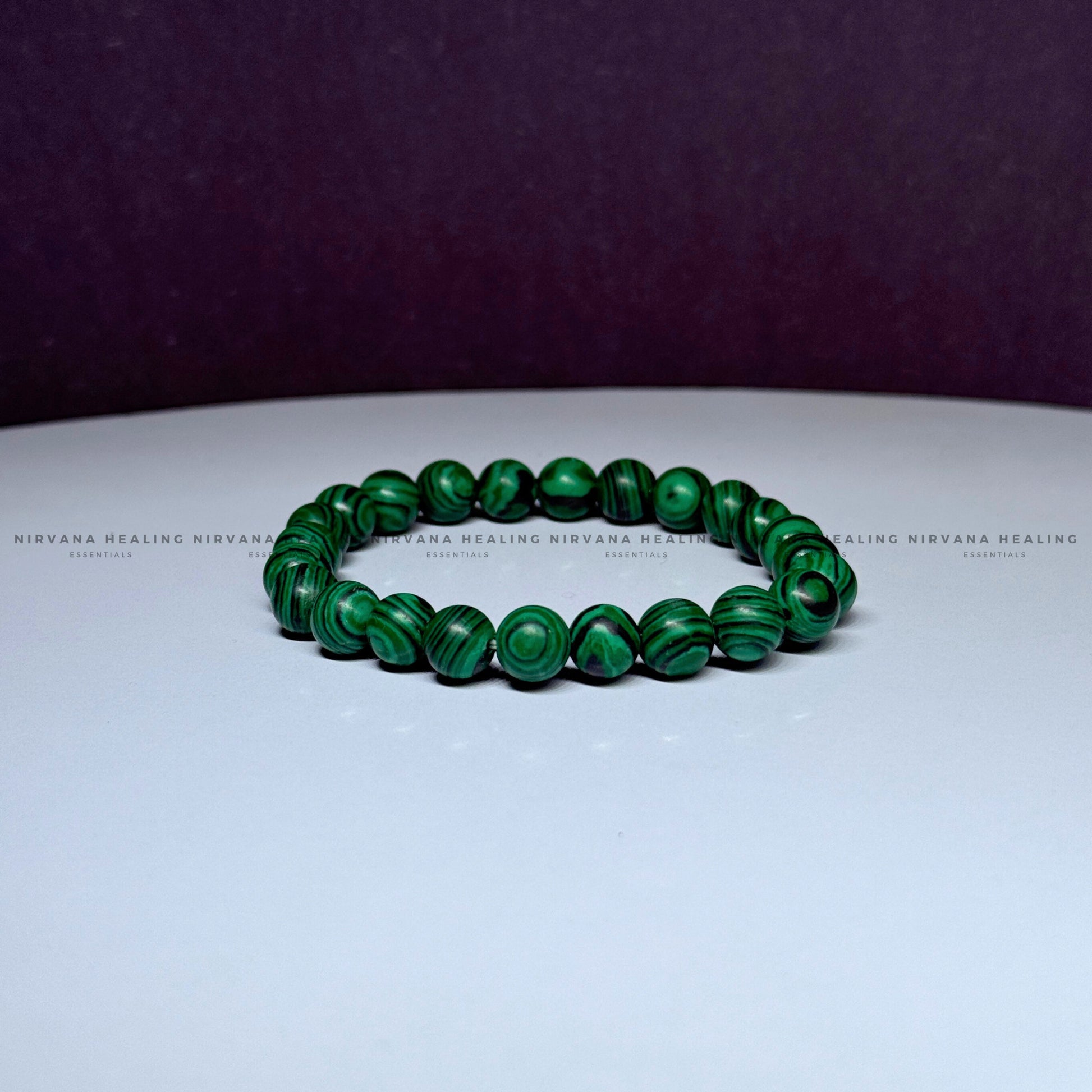 MALACHITE ROUND BEADED BRACELET (Transformation, Pain Reliever And Emotional Healing) image 3
