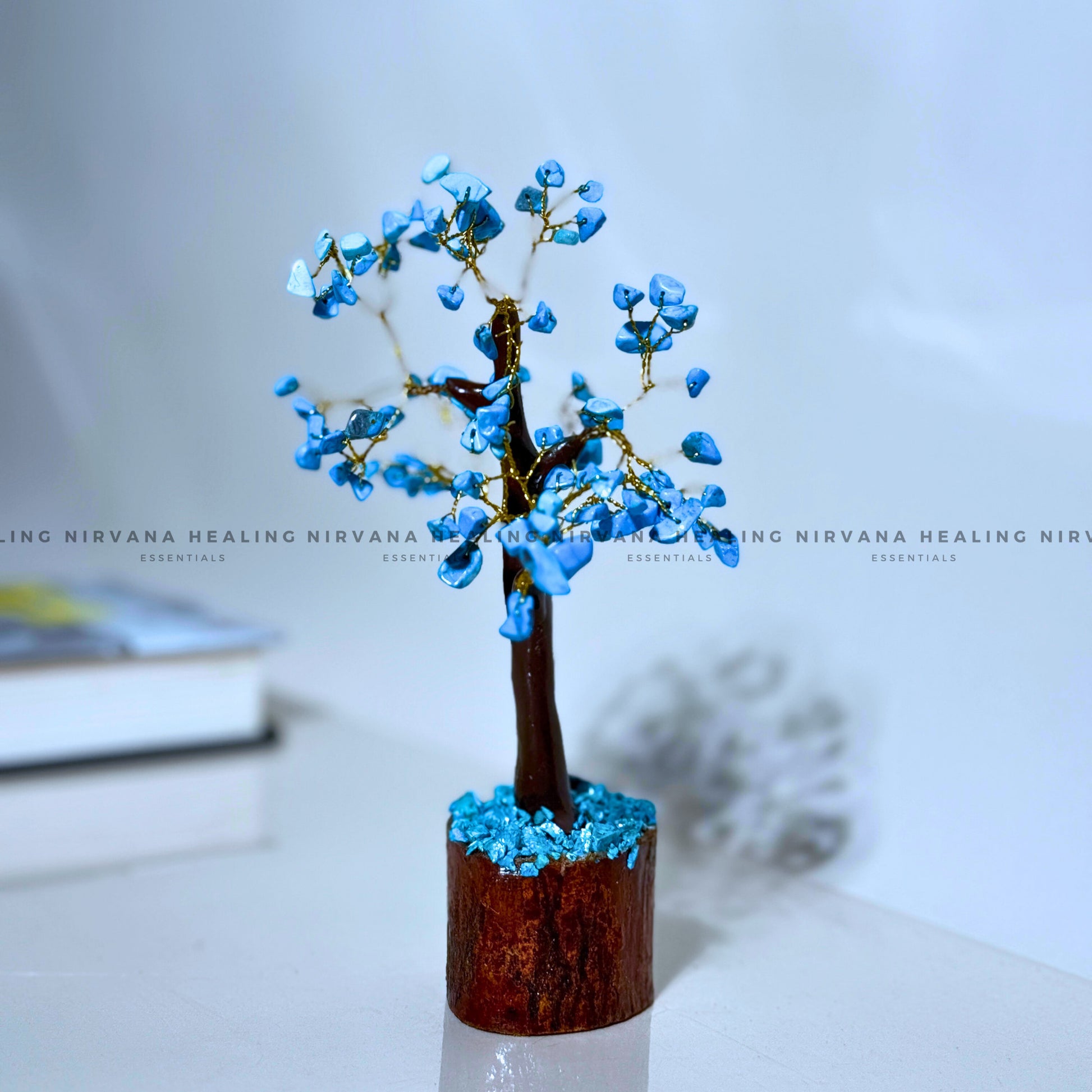 TURQUOISE CRYSTAL TREE Approx 100 Beads (Divine Protection, Psycho Gifts, Healing, Wisdom, Truth) image 1