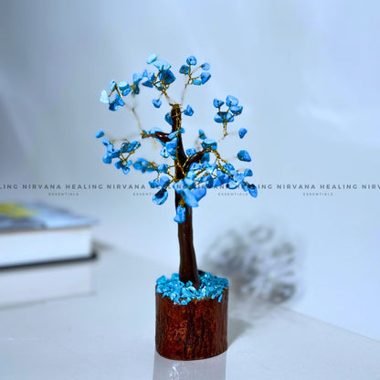 TURQUOISE CRYSTAL TREE Approx 100 Beads (Divine Protection, Psycho Gifts, Healing, Wisdom, Truth) image 1