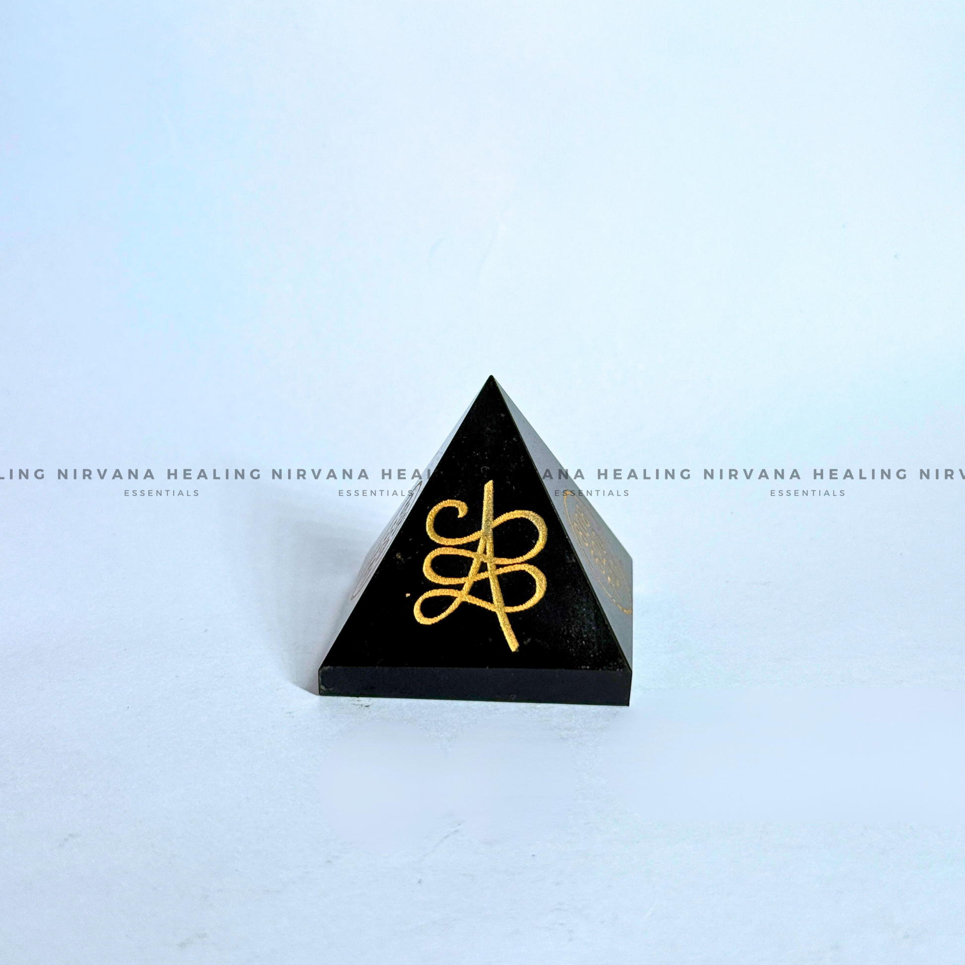 BLACK TOURMALINE WITH ZIBU SYMBOLS PYRAMID (Protection, Grounding, Shielding And Growth) image 3