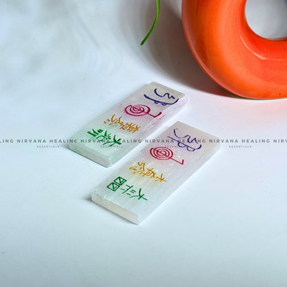 SELENITE REIKI SYMBOLS RECTANGULAR CHARGING PLATE (Aura Cleansing ,Charging, Cleansing And Purification). image 4