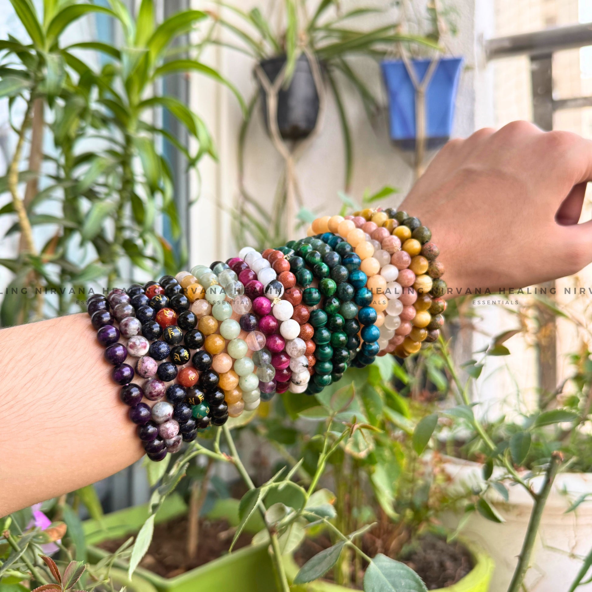OM MANI PADME HUM MULTI STONE BRACELET (Compassion, Protection And Spiritual Awakening) image 5