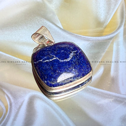 LAPIS LAZULI JADE SQUARE PENDANT (Communication, Truth, Ease Of Expression And Wisdom) image 0