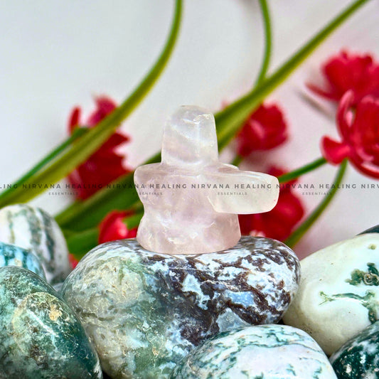 ROSE QUARTZ SHIVLING (1 Inch) (Love, Romance, Relationship, Emotion And Balance) image 0
