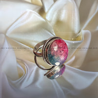 Rainbow Jade Round Ring