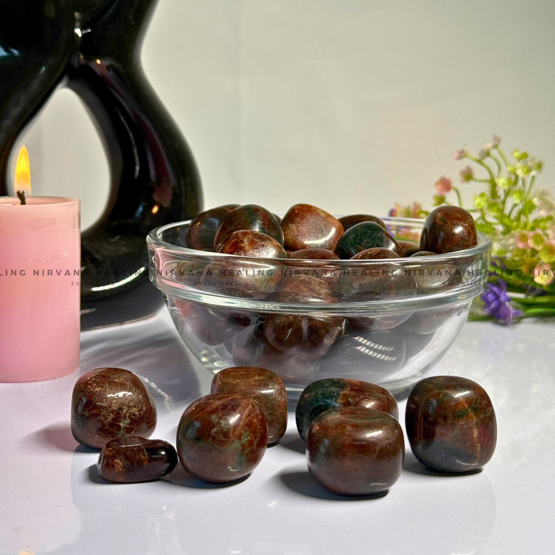 GARNET RED TUMBLE STONES (Commitment, Passion, Grounding And Courage) image 1