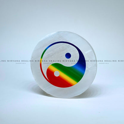  SELENITE YIN-YANG CHARGING PLATE (Aura Cleansing ,Charging, Cleansing And Purification). image 1