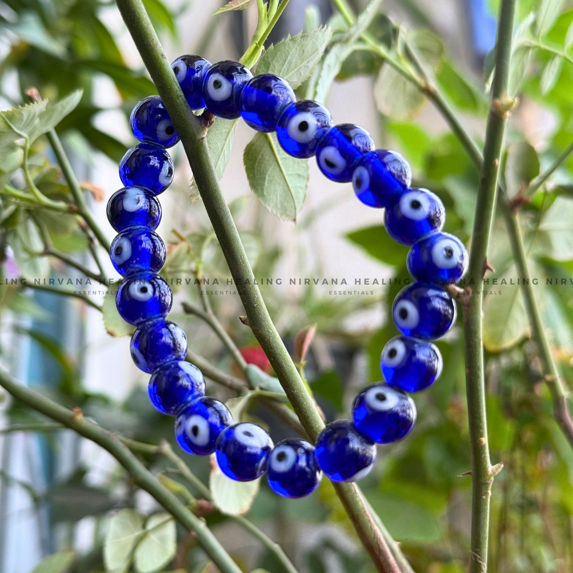 EVIL EYE ROUND BEADED BRACELET (Calm, Protection, Spiritual Balance) image 4