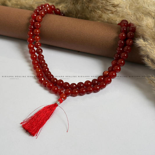 RED CARNELIAN JADE MALA (Creativity, Courage, Passion And Stamina) image 1