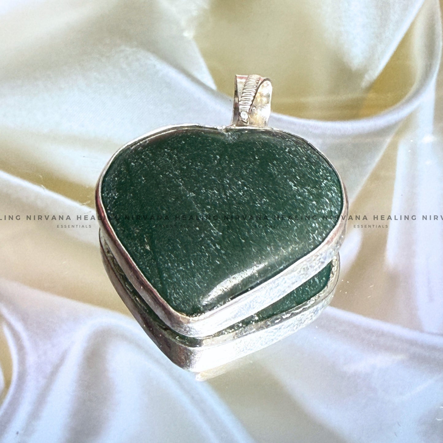 MARKAJ GREEN HEART SHAPED PENDANT (Protection, Luck And Intuition) image 4