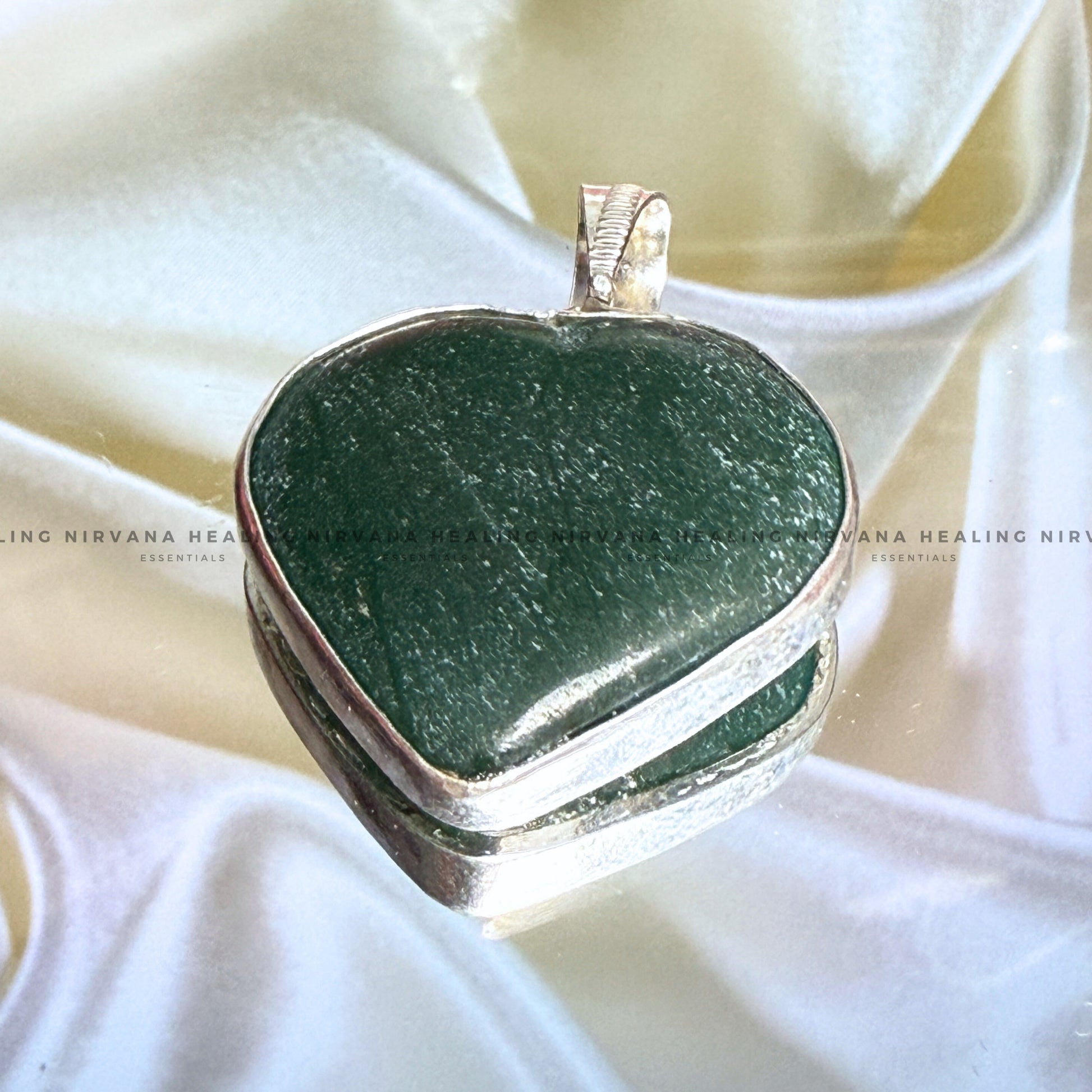 MARKAJ GREEN HEART SHAPED PENDANT (Protection, Luck And Intuition) image 4