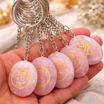 ROSE QUARTZ ZIBU KEYCHAIN - Love, Emotional Healing & Gentle Energy image 1