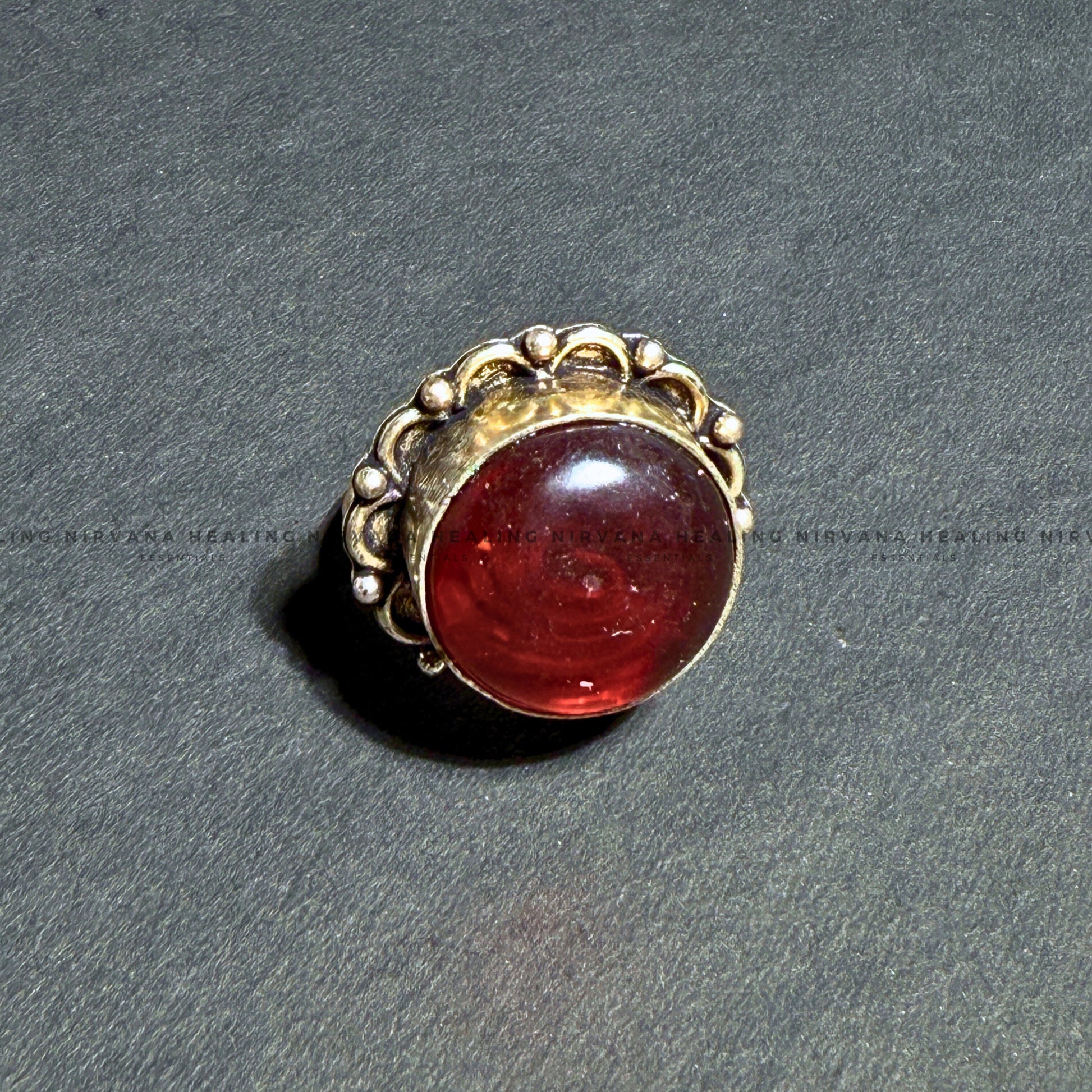 RED JADE ROUND RING (Courage, Strength And Vitality) image 3