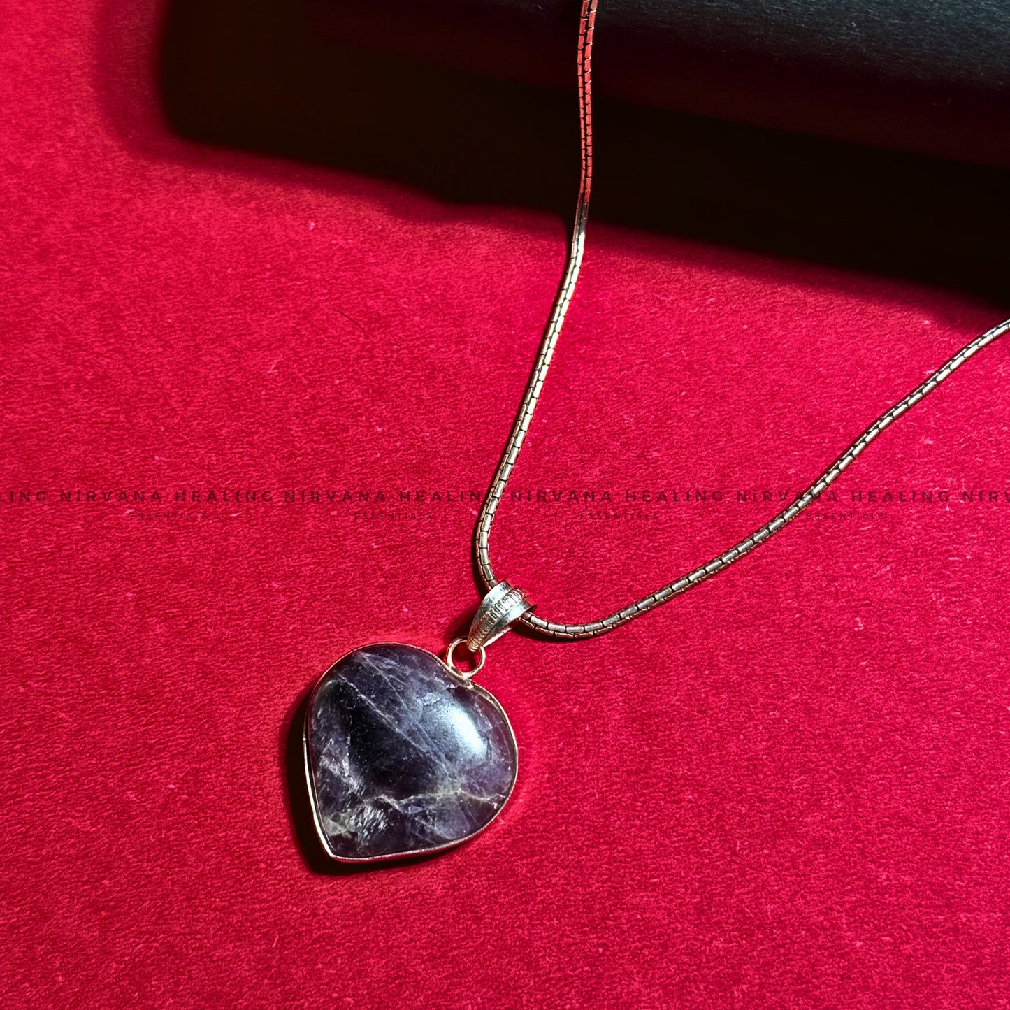 AMETHYST HEART SHAPED PENDANT (Meditation, Stress Reduction, Intuition And Manifestation) image 1