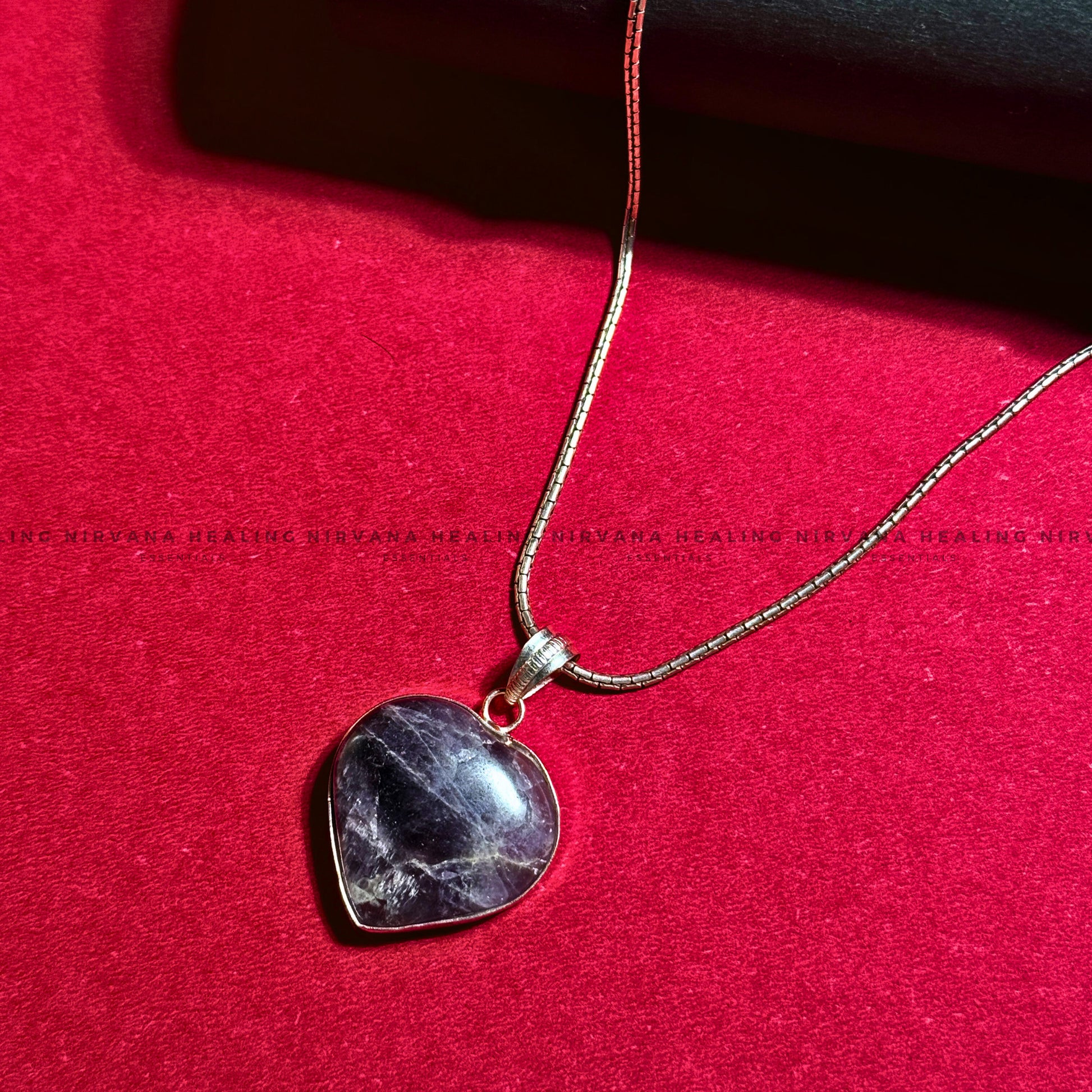 AMETHYST HEART SHAPED PENDANT (Meditation, Stress Reduction, Intuition And Manifestation) image 1