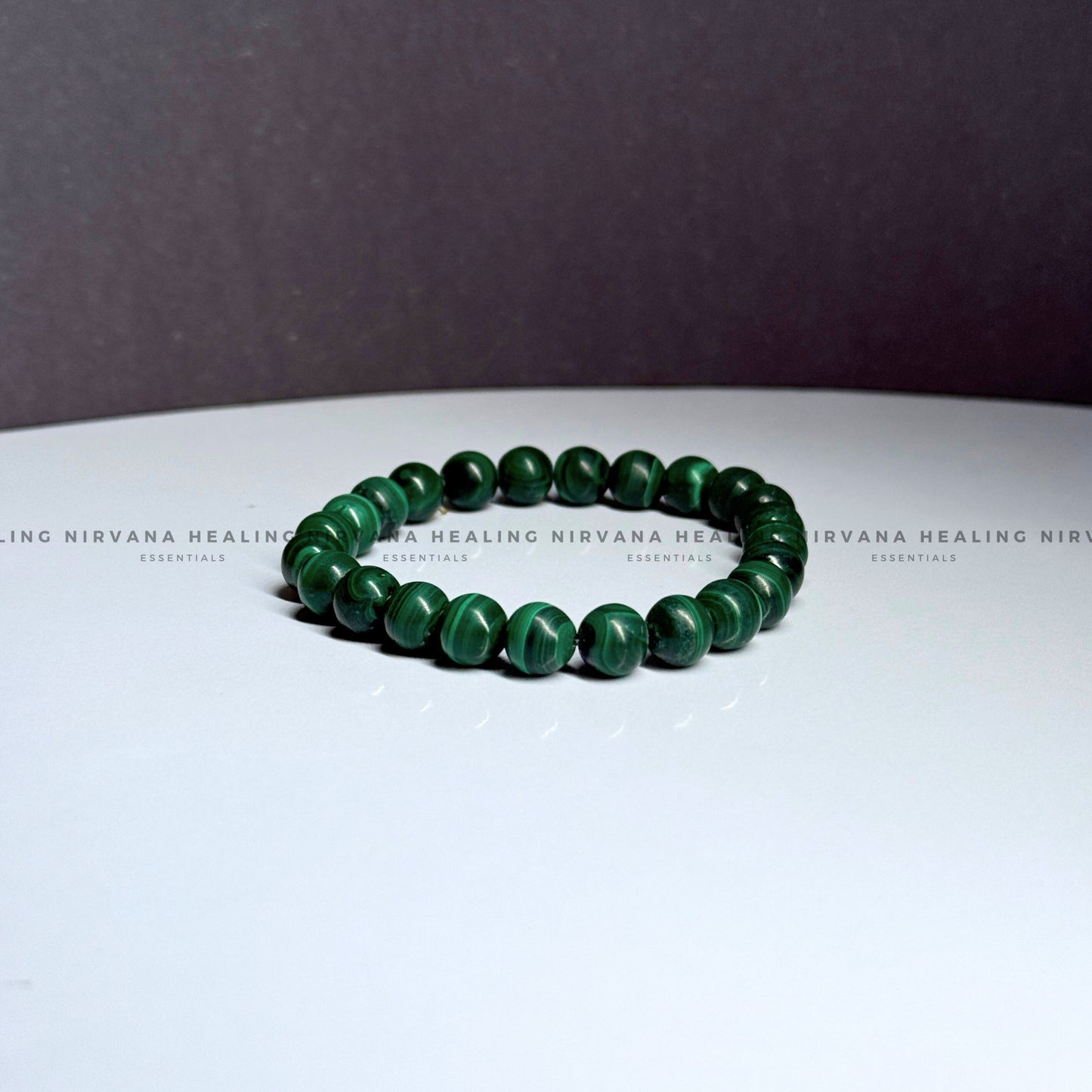 GREEN CATS EYE ROUND BEADED BRACELET (Protection, Prosperity And Intuition) image 2