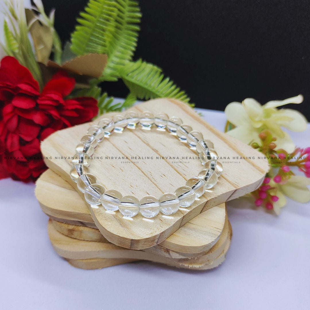 SPHATIK ROUND BEADED BRACELET (Awareness, Removes Anxiety, Transformation And Self Realisation) image 4