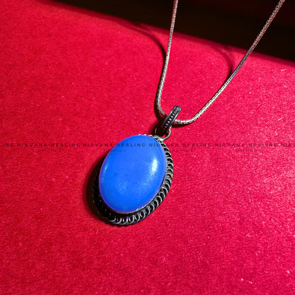 BLUE JADE STONE CRYSTAL PENDANT (Peace,Wisdom,Calm & Serenity) image 3