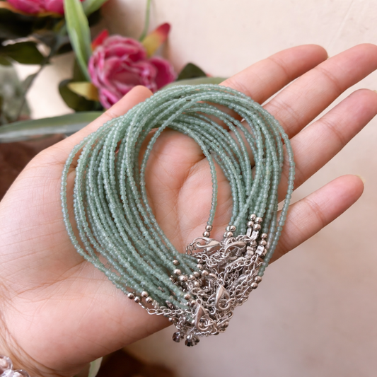 GREEN AGATE ANKLET - Balance, Calmness, Emotional Stability image 1