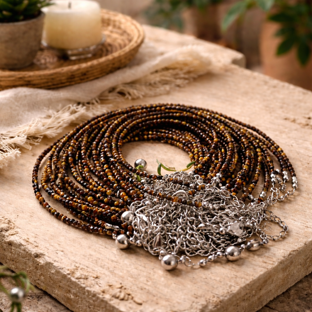 TIGER EYE ANKLET -  Confidence, Protection & Grounded Strength image 1