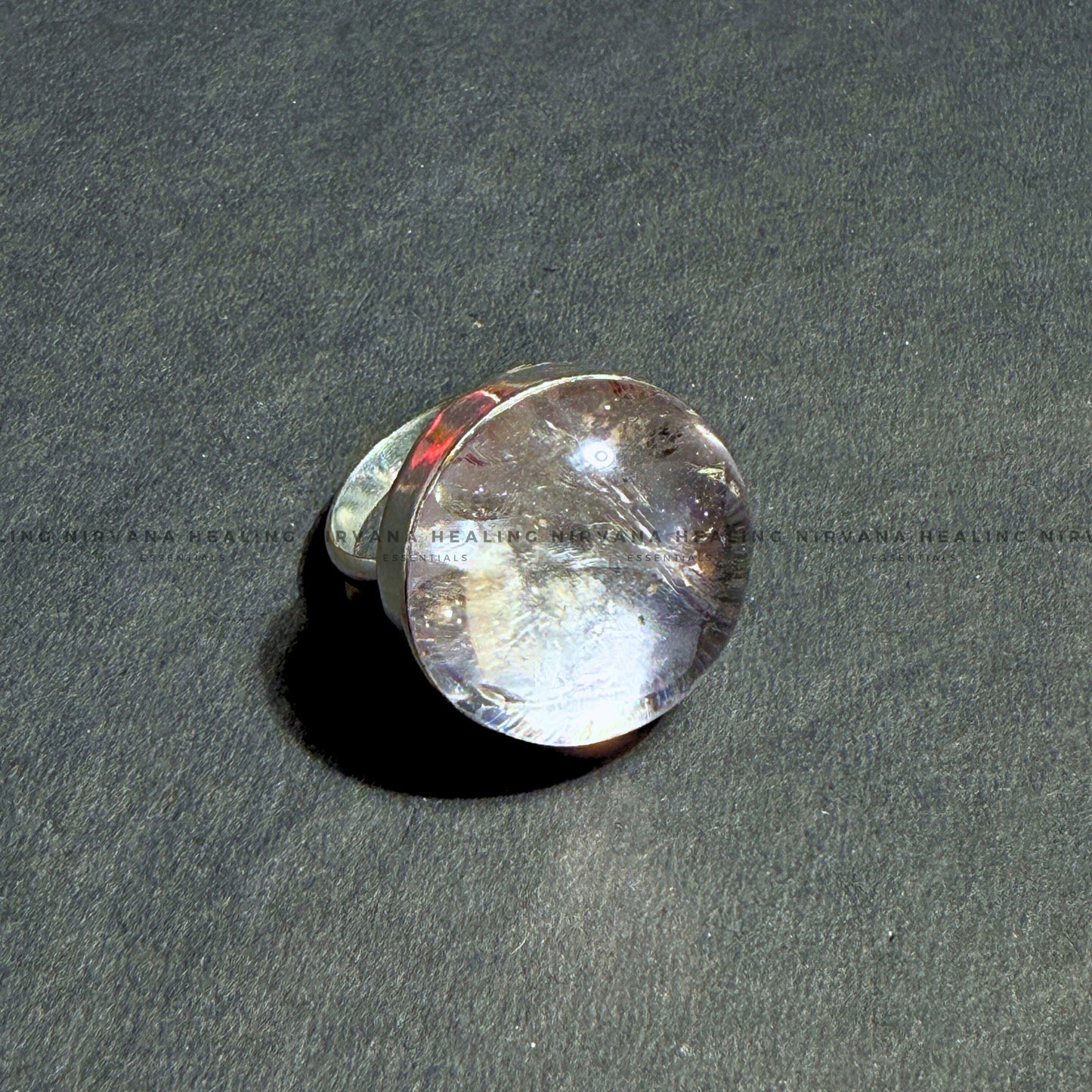 AURA QUARTZ ROUND RING (Energy Amplifier, Aura Cleanser, Protection) image 1