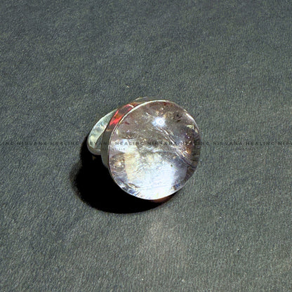 AURA QUARTZ ROUND RING (Energy Amplifier, Aura Cleanser, Protection) image 1