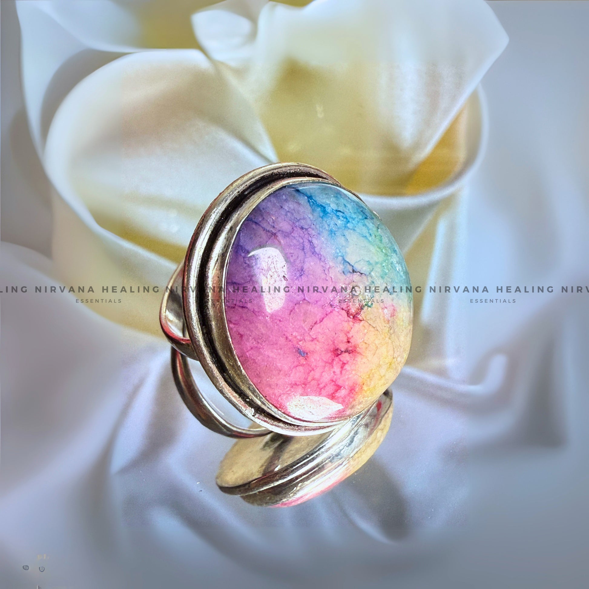 RAINBOW ROUND RING (Chakra Alignment, Positivity, Spiritual Growth And Luck) image 0