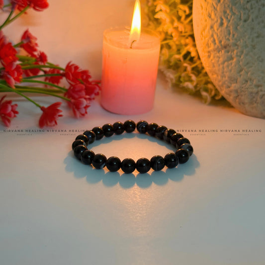 BLACK HAKIK SULEMANI ROUND BEADED BRACELET (Evil Eye Protection, Grounding and Energy Shielding). image 1